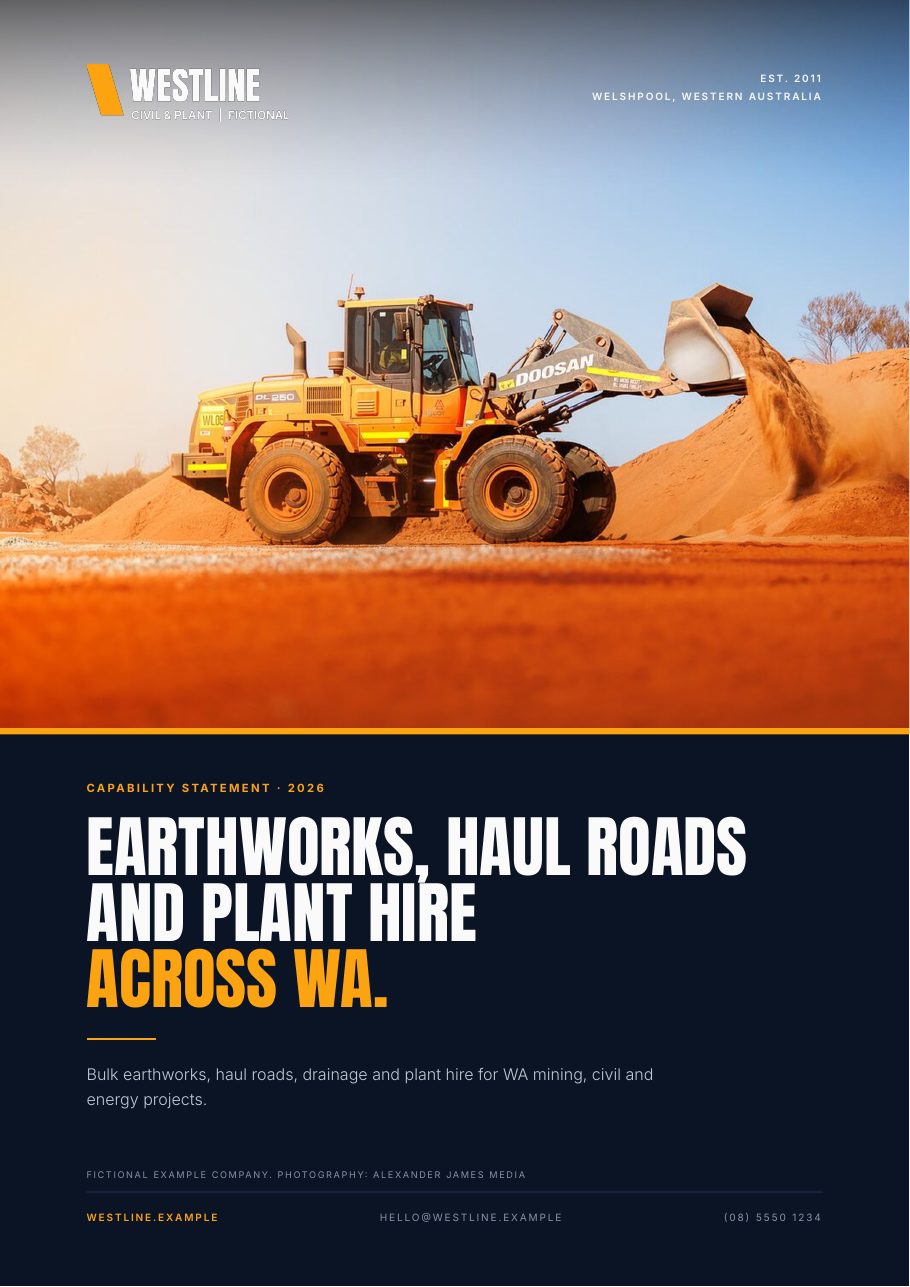Capability statement: Completed example cover